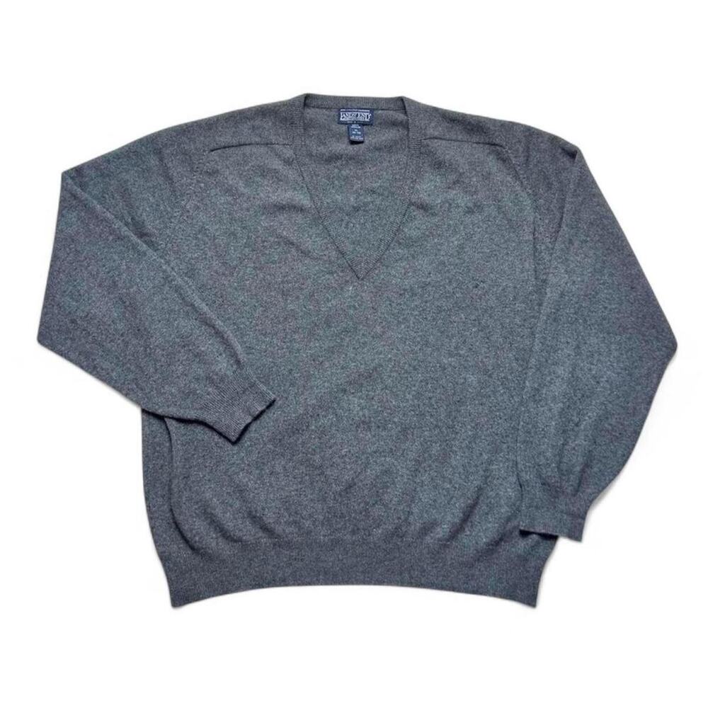 Lands’ End Vintage 90s 2-Ply Cashmere Wool V-Neck Sweater Jumper XL